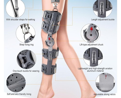 Hinged knee brace adjustable - knee,