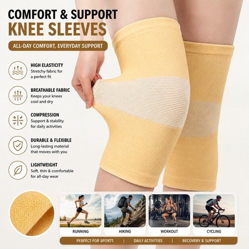 Pcs knee support - 1, bamboo